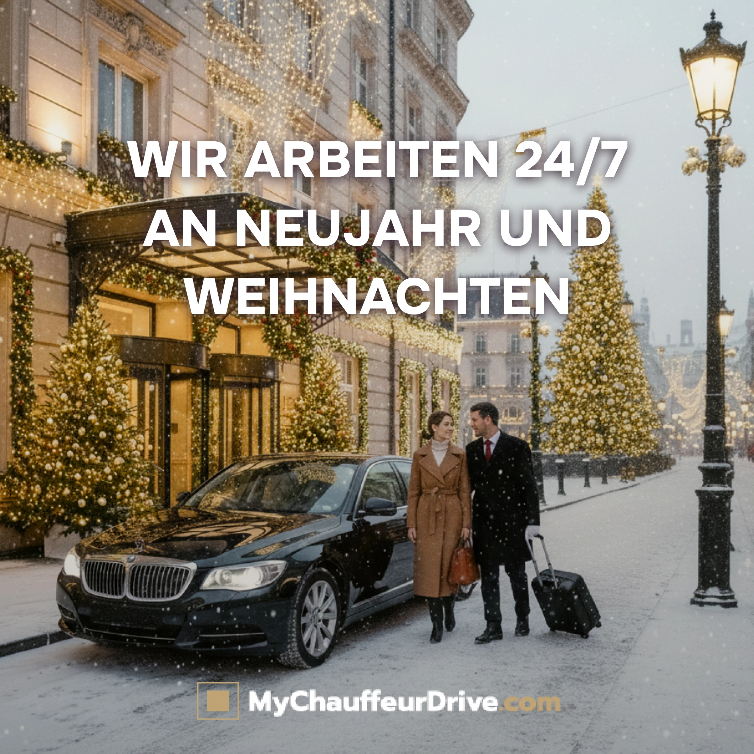 Fahrzeug mit privatem Fahrer 24/7 zu Weihnachten und Neujahr, Buchung